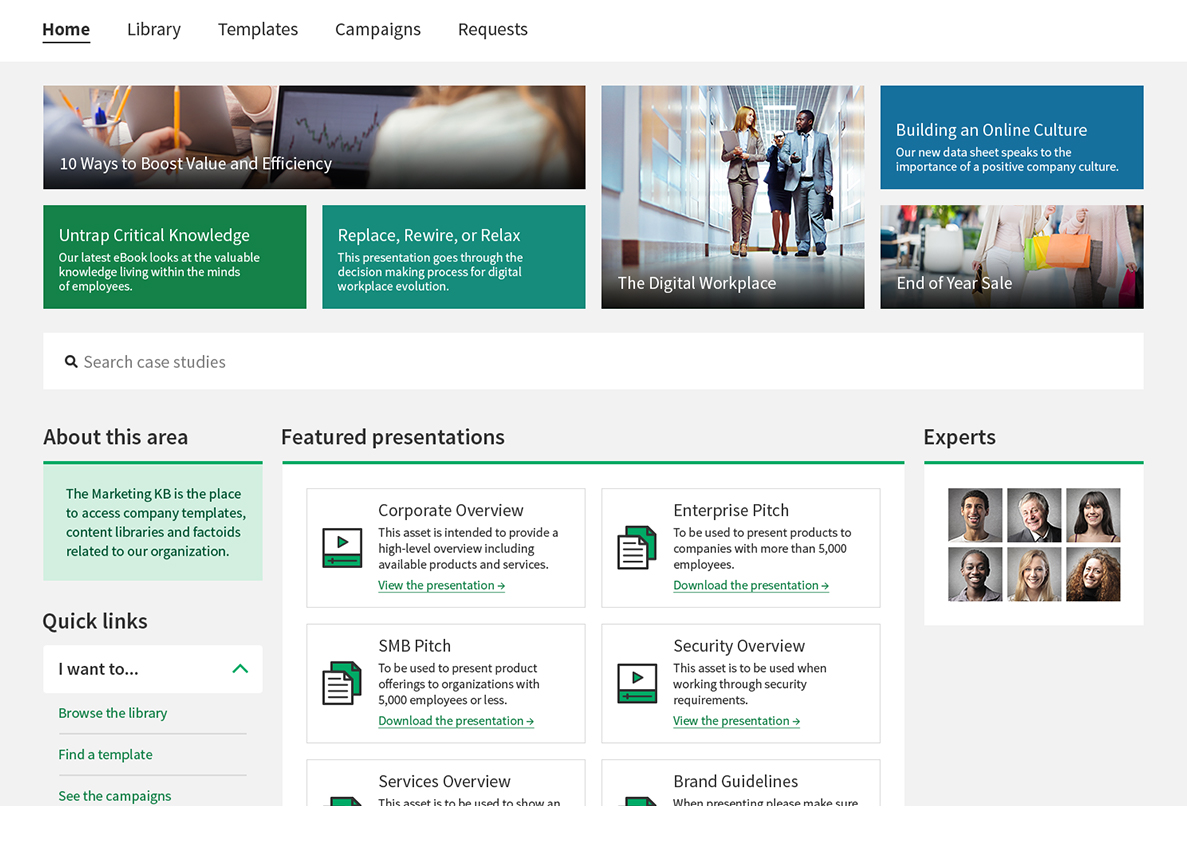 Screenshot: Marketing Knowledge Base
